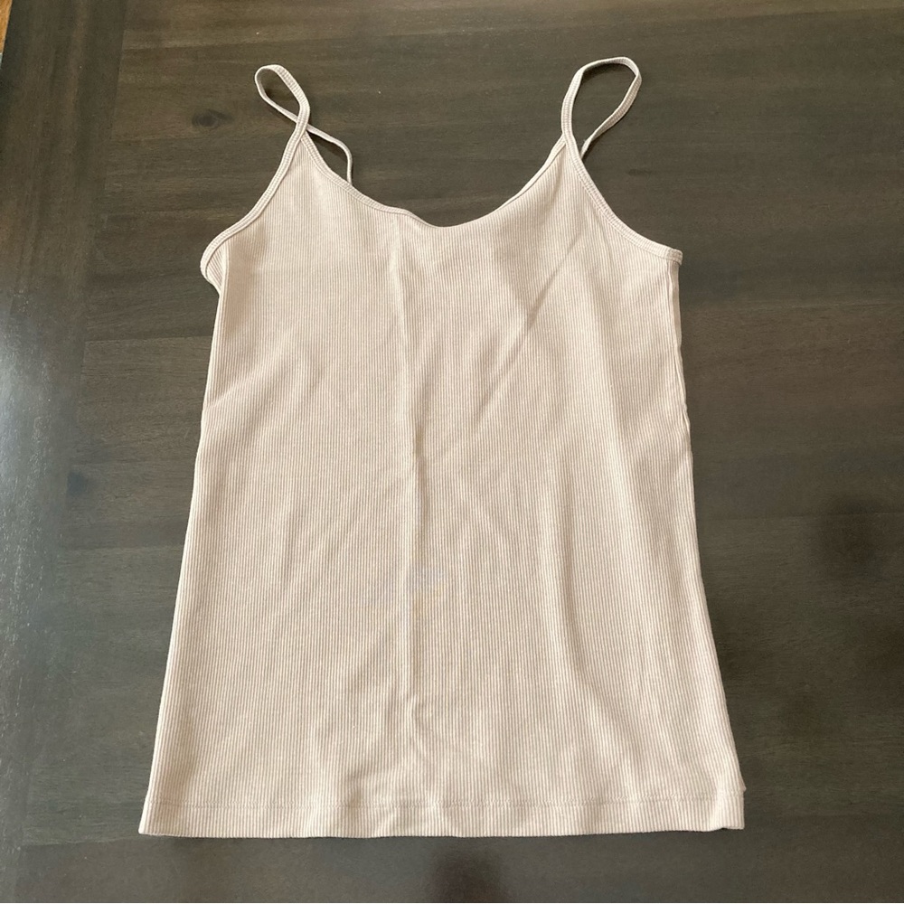 Ribbed Beige Tank Top - Picture 1 of 3